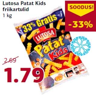 Allahindlus - Lutosa Patat Kids friikartulid 1 kg