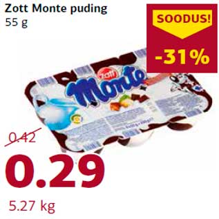 Allahindlus - Zott Monte puding 55 g