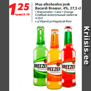 Allahindlus - Muu alkohoolne jook Bacardi Breezer, 4%, 27,5 cl