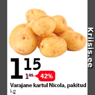 Allahindlus - Varajane kartul Nicola, pakitud, kg