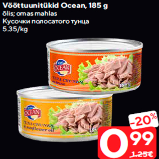 Allahindlus - Vööttuunitükid Ocean, 185 g