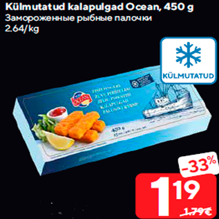 Allahindlus - Külmutatud kalapulgad Ocean, 450 g