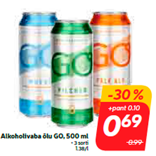 Allahindlus - Alkoholivaba õlu GO, 500 ml