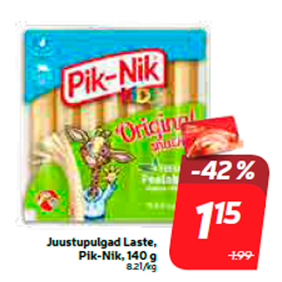 Allahindlus - Juustupulgad Laste, Pik-Nik, 140 g