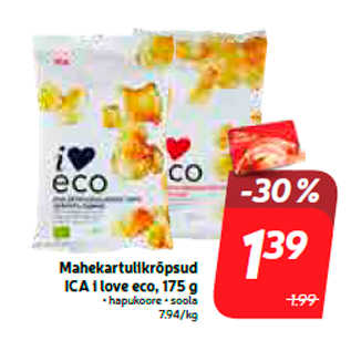 Allahindlus - Mahekartulikrõpsud ICA i love eco, 175 g