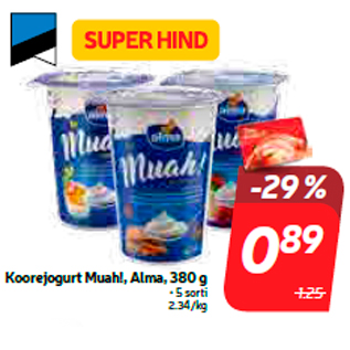 Скидка - Сливочный йогурт Muah!, Alma, 380 г