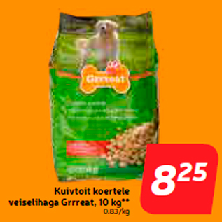 Allahindlus - Kuivtoit koertele veiselihaga Grrreat, 10 kg**