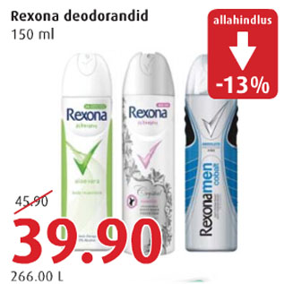Allahindlus - Rexona deodorandid