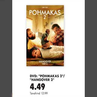 Allahindlus - DVD:"POHMAKAS 2"/"HANGOVER 2"