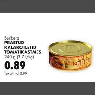 Allahindlus - Praetud kalakotletid tomatikastmes 240g