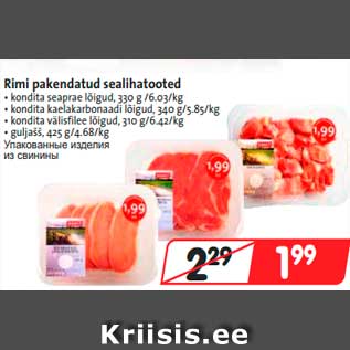 Allahindlus - Rimi pakendatud sealihatooted