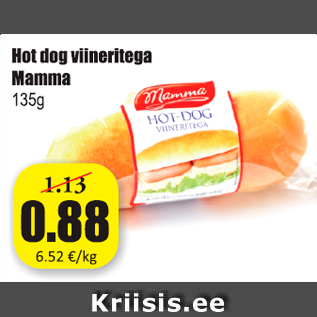 Allahindlus - Hot dog viineritega Mamma 135 g