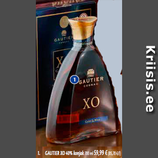 Allahindlus - 1. GAUTIER XO 40% konjak 700 ml