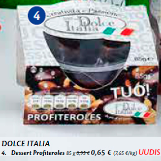 Allahindlus - DOLCE ITALIA 4. Dessert Profiteroles 85 g