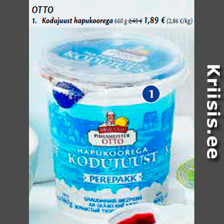 Allahindlus - OTTO 1. Kodujuust hapukoorega 660 g