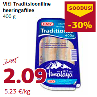 Allahindlus - Viči Traditsiooniline heeringafilee 400 g