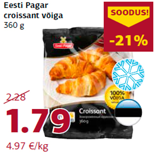 Allahindlus - Eesti Pagar croissant võiga 360 g