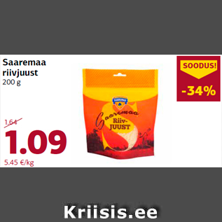 Allahindlus - Saaremaa riivjuust 200 g