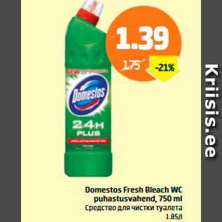 Allahindlus - Domestos Fresh Bleach WC puhastusvahend, 750 ml