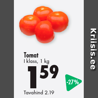 Allahindlus - Tomat I klass, 1 kg