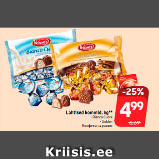 Allahindlus - Lahtised kommid, kg**