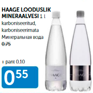 Allahindlus - HAAGE LOODUSLIK MINERAALVESI 1 L