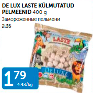 Allahindlus - DE LUX LASTE KÜLMUTATUD PELMEENID 400 G