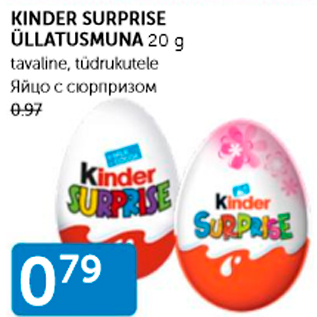 Allahindlus - KINDER SUURPRISE ÜLLATUSMUNA 20 G