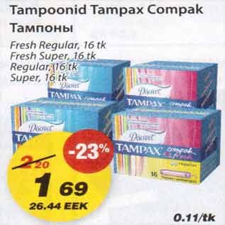 Allahindlus - Tampoonid Tampax Compak