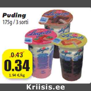 Allahindlus - Puding 175g / 3 sorti