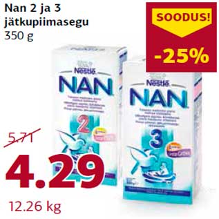 Allahindlus - Nan 2 ja 3 jätkupiimasegu 350 g