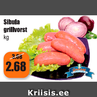 Allahindlus - Sibula grillvorst kg