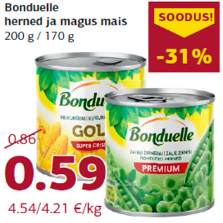 Allahindlus - Bonduelle herned ja magus mais