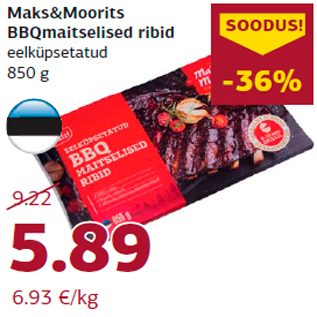 Allahindlus - Maks&Moorits BBQmaitselised ribid