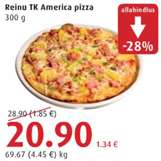 Allahindlus - Reinu TK America pizza