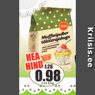 Allahindlus - Muffinipulber täisterajahuga