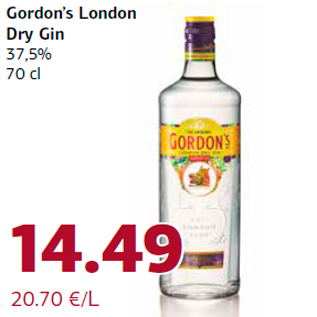 Allahindlus - Gordon’s London Dry Gin 37,5% 70 cl