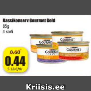 Allahindlus - Kassikonserv Gourmet Gold