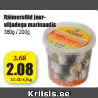 Allahindlus - Räimerullid juur-viljadega marinaadis