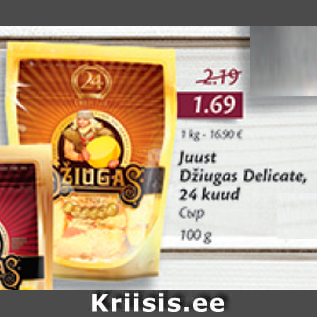 Allahindlus - Juust Džiugas Delicate, 24 kuud 100 g