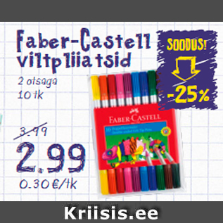 Allahindlus - Faber-Castell viltpliiatsid