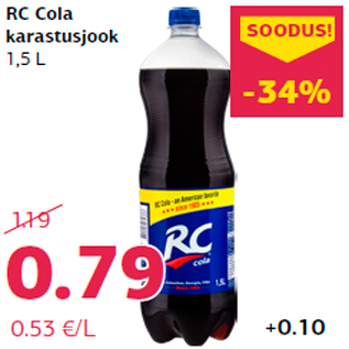 Allahindlus - RC Cola karastusjook 1,5 L