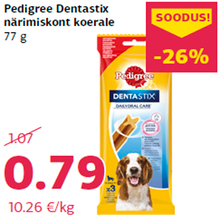 Allahindlus - Pedigree Dentastix närimiskont koerale 77 g