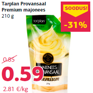 Allahindlus - Tarplan Provansaal Premium majonees 210 g