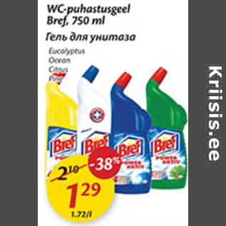 Allahindlus - WC-puhastusgeel Bref, 750 ml