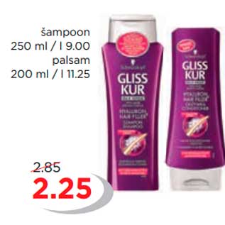 Allahindlus - GLISS KUR šampoon 250 ml / l 9.00 palsam 200 ml / l 11.25