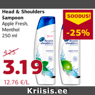 Allahindlus - Head & Shoulders šampoon