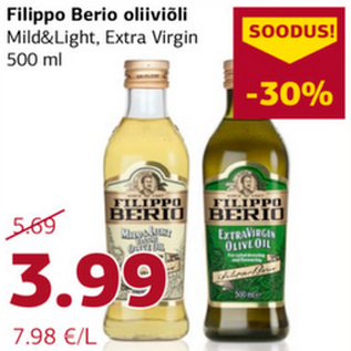 Allahindlus - Filippo Berio oliiviõli