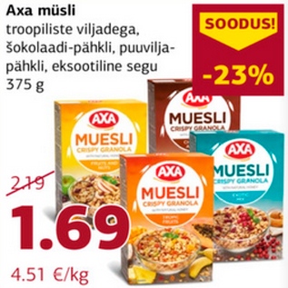 Allahindlus - Axa müsli