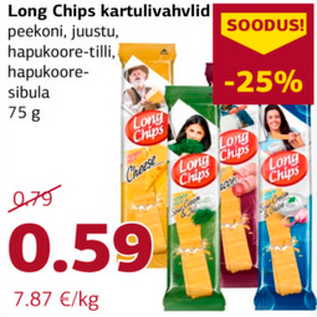 Allahindlus - Long Chips kartulivahvlid